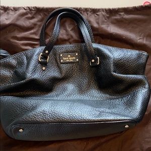 Black leather Kate Spade tote